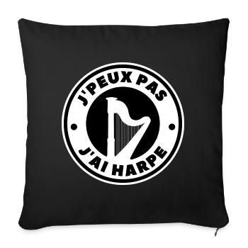 Ich kann keine Harfe haben - Sofakissenbezug 45 x 45 cm - Schwarz - Vorne