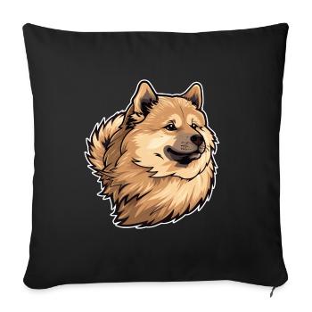 Eurasier Dog Dog Head - Sofa pillowcase 17,3'' x 17,3'' (45 x 45 cm) - black - Front