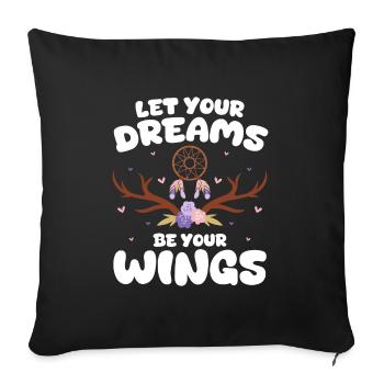Capteur de rêves Motivation mystique - Housse de coussin décorative 45 x 45 cm - noir - Devant