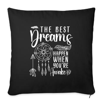 Dreaming Spiritual Motivation Esotericism - Sofa pillowcase 17,3'' x 17,3'' (45 x 45 cm) - black - Front