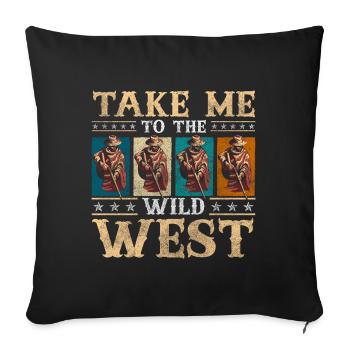 Western Liberty Rodeo Texas - Housse de coussin décorative 45 x 45 cm - noir - Devant