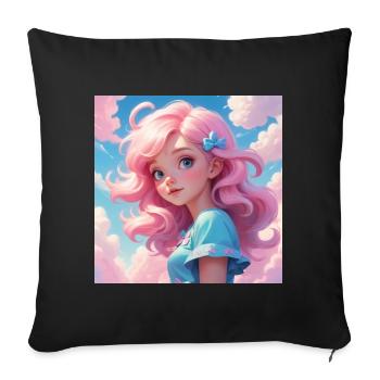 Fille - Housse de coussin décorative 45 x 45 cm - noir - Devant