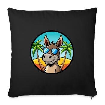 Donkey Funny Cartoon Summer Beach Sunglasses Cool - Sofa pillowcase 17,3'' x 17,3'' (45 x 45 cm) - black - Front