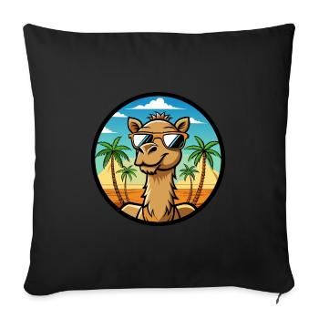 Kamel Lustige Cartoon Sommer Strand Sonnenbrille Cool - Sofakissenbezug 45 x 45 cm - Schwarz - Vorne