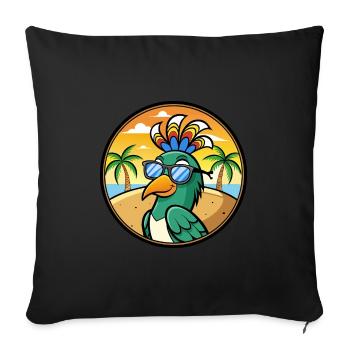 Peacock Funny Cartoon Summer Beach Sunglasses Cool - Sofa pillowcase 17,3'' x 17,3'' (45 x 45 cm) - black - Front