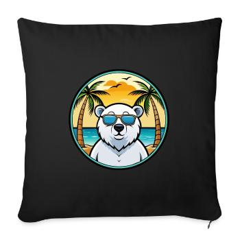 Polar Bear Funny Cartoon Summer Beach Sunglasses - Sofa pillowcase 17,3'' x 17,3'' (45 x 45 cm) - black - Front
