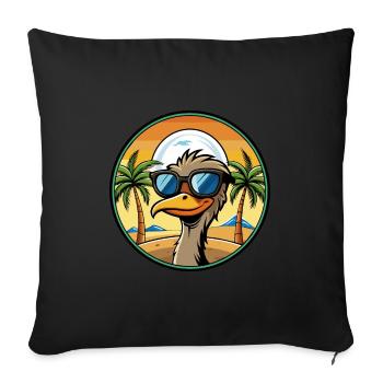 Emu Funny Cartoon Lunettes de soleil de plage d’été Autocollant - Housse de coussin décorative 45 x 45 cm - noir - Devant