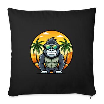 Gorilla Funny Cartoon Summer Beach Sunglasses Cool - Sofa pillowcase 17,3'' x 17,3'' (45 x 45 cm) - black - Front
