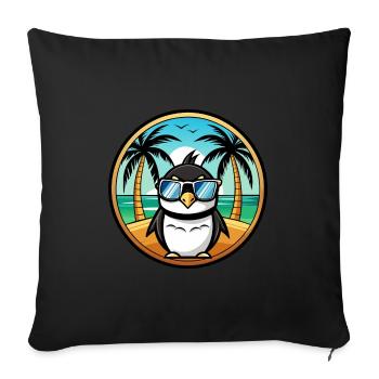 Penguin Funny Cartoon Summer Beach Sunglasses Cool - Sofa pillowcase 17,3'' x 17,3'' (45 x 45 cm) - black - Front