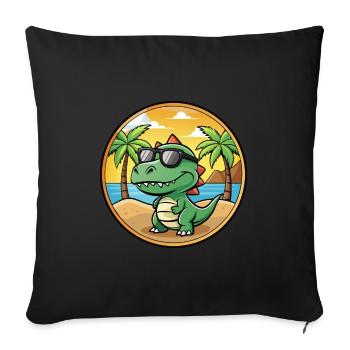 Dinosaur Funny Cartoon Summer Beach Sunglasses - Sofa pillowcase 17,3'' x 17,3'' (45 x 45 cm) - black - Front