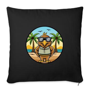 Hawk Lustige Cartoon Sommer Strand Sonnenbrille Aufkleber - Sofakissenbezug 45 x 45 cm - Schwarz - Vorne