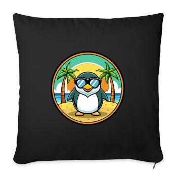 Penguin Funny Cartoon Summer Beach Sunglasses Cool - Sofa pillowcase 17,3'' x 17,3'' (45 x 45 cm) - black - Front