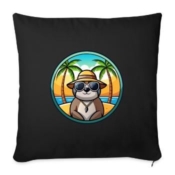 Sloth Funny Cartoon Summer Beach Sunglasses Cool - Sofa pillowcase 17,3'' x 17,3'' (45 x 45 cm) - black - Front