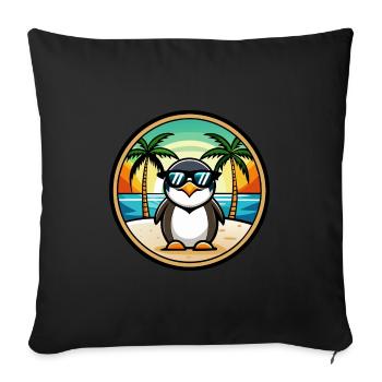 Penguin Funny Cartoon Summer Beach Sunglasses Cool - Sofa pillowcase 17,3'' x 17,3'' (45 x 45 cm) - black - Front