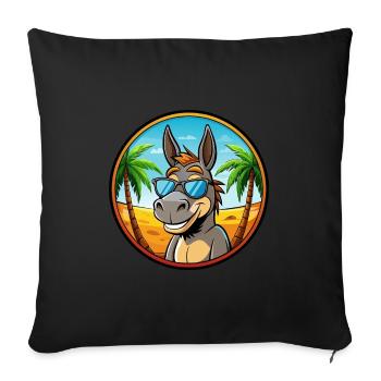 Donkey Funny Cartoon Summer Beach Sunglasses Cool - Sofa pillowcase 17,3'' x 17,3'' (45 x 45 cm) - black - Front