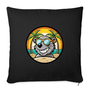 Rat Funny Cartoon Summer Beach Sunglasses Sticker - Sofa pillowcase 17,3'' x 17,3'' (45 x 45 cm) - black - Front