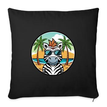 Zebra Funny Cartoon Summer Beach Sunglasses Cool - Sofa pillowcase 17,3'' x 17,3'' (45 x 45 cm) - black - Front