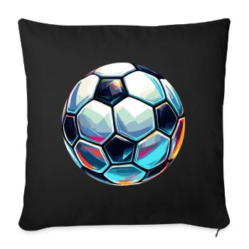 Colourful shimmering football with light reflections - Sofa pillowcase 17,3'' x 17,3'' (45 x 45 cm) - black - Front