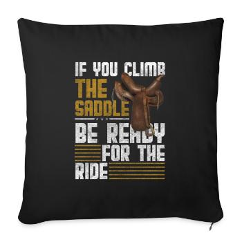 Courage du Far West Pays sauvage - Housse de coussin décorative 45 x 45 cm - noir - Devant