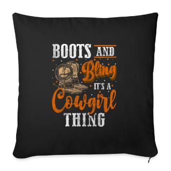 Cowboy Lasso Wüste Bandit - Sofakissenbezug 45 x 45 cm - Schwarz - Vorne