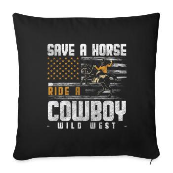 Cowboy Revolver Western Master America - Sofa pillowcase 17,3'' x 17,3'' (45 x 45 cm) - black - Front
