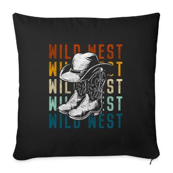 Wild West Courage Texas - Housse de coussin décorative 45 x 45 cm - noir - Devant