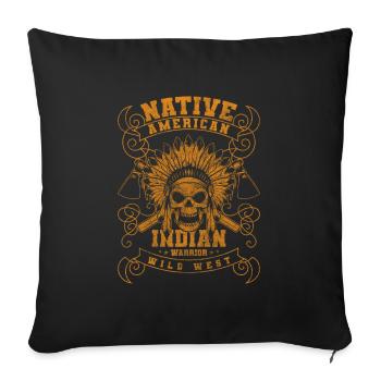 Shérif du Far West Pays sauvage - Housse de coussin décorative 45 x 45 cm - noir - Devant