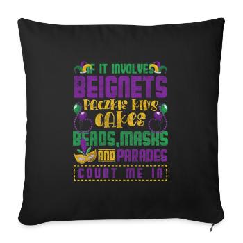 Mardi Gras Party Event - Sofa pillowcase 17,3'' x 17,3'' (45 x 45 cm) - black - Front