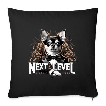 Chihuahua Next Level Suit Tuxedo Dog Gift - Sofa pillowcase 17,3'' x 17,3'' (45 x 45 cm) - black - Front
