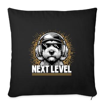 Goldendoodle Hip Hop Dog Next Level Gift - Sofa pillowcase 17,3'' x 17,3'' (45 x 45 cm) - black - Front