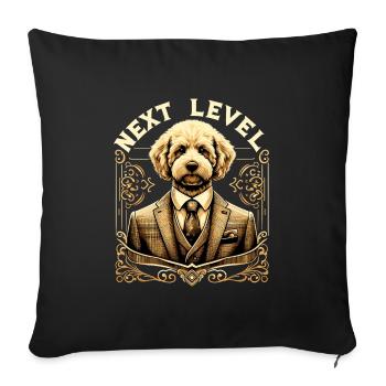 Goldendoodle Dog Next Level Suit Gift - Sofa pillowcase 17,3'' x 17,3'' (45 x 45 cm) - black - Front