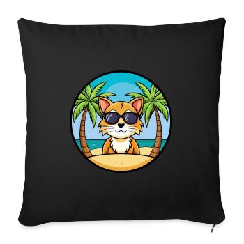 Asian Cat Breed Cartoon Sunglasses Beach - Sofa pillowcase 17,3'' x 17,3'' (45 x 45 cm) - black - Front