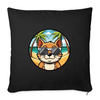 Bambino Cat Breed Cartoon Lunettes de soleil Beach - Housse de coussin décorative 45 x 45 cm - noir - Devant