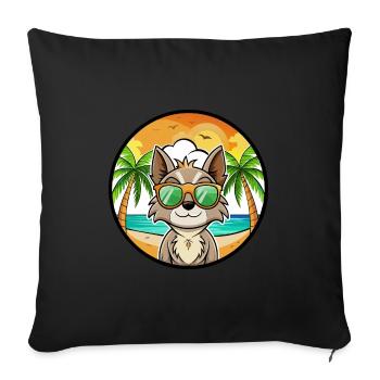 Siamese Cat Breed Cartoon Sunglasses Beach - Sofa pillowcase 17,3'' x 17,3'' (45 x 45 cm) - black - Front