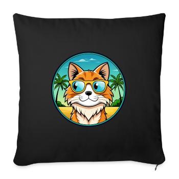 Maine Coon Cat Breed Cartoon Sunglasses Beach - Sofa pillowcase 17,3'' x 17,3'' (45 x 45 cm) - black - Front