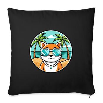 Hantilly Tiffany Cat Breed Cartoon Sunglass Beach - Sofa pillowcase 17,3'' x 17,3'' (45 x 45 cm) - black - Front