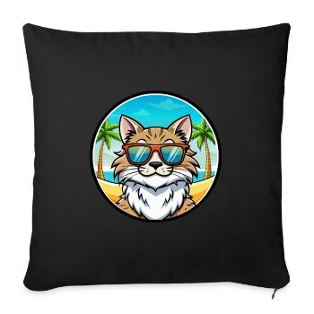 Maine Coon Cat Breed Cartoon Sunglasses Beach - Sofa pillowcase 17,3'' x 17,3'' (45 x 45 cm) - black - Front