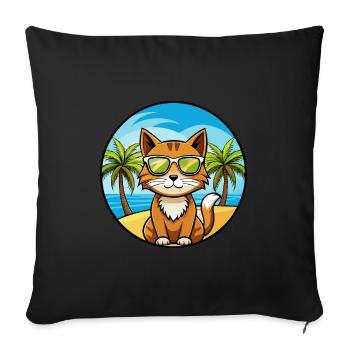 Havana Brown Cat Breed Cartoon Lunettes de soleil Plage - Housse de coussin décorative 45 x 45 cm - noir - Devant