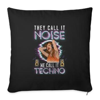 House Music Disco DJing - Housse de coussin décorative 45 x 45 cm - noir - Devant