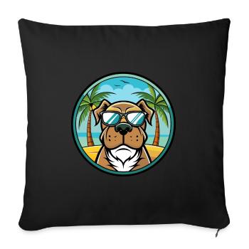 Alpine Mastiff Dog Breed Cartoon Sunglasses Beach - Sofa pillowcase 17,3'' x 17,3'' (45 x 45 cm) - black - Front