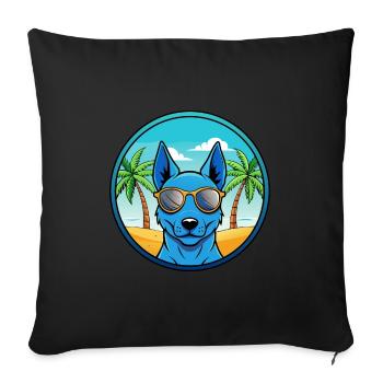 Lunettes de soleil de dessin animé Blue Thai Ridgeback Dog Breed - Housse de coussin décorative 45 x 45 cm - noir - Devant