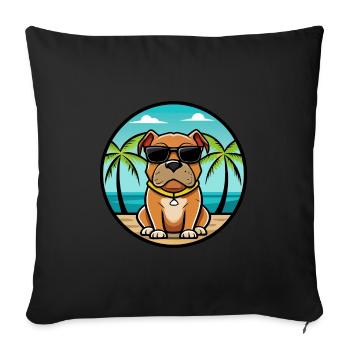 Boerboel Dog Breed Cartoon Sunglasses Beach - Sofa pillowcase 17,3'' x 17,3'' (45 x 45 cm) - black - Front