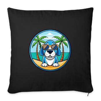 Lunettes de soleil de dessin animé Blue Gascony Basset Dog Breed - Housse de coussin décorative 45 x 45 cm - noir - Devant