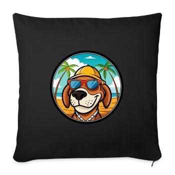 Bruno Jura Chien Chien Race Dessin Animé Lunettes De Soleil Plage - Housse de coussin décorative 45 x 45 cm - noir - Devant