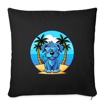Lunettes de soleil Blue Picardy Spaniel Dog Breed Cartoon - Housse de coussin décorative 45 x 45 cm - noir - Devant
