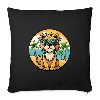 Brikett Griffon Vendéen Hunderasse Cartoon Strand - Sofakissenbezug 45 x 45 cm - Schwarz - Vorne