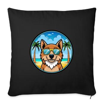 Caucasian Ovcharka Dog Breed Cartoon Sunglasses - Sofa pillowcase 17,3'' x 17,3'' (45 x 45 cm) - black - Front
