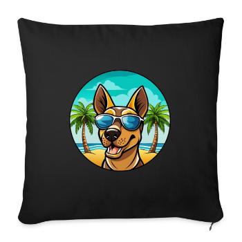 Finnish Hound Dog Breed Cartoon Sunglasses Beach - Sofa pillowcase 17,3'' x 17,3'' (45 x 45 cm) - black - Front