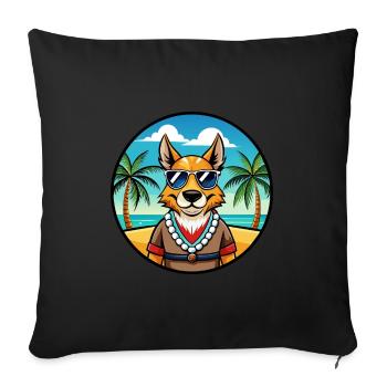 Hare Indian Dog Breed Cartoon Sunglasses Beach - Sofa pillowcase 17,3'' x 17,3'' (45 x 45 cm) - black - Front