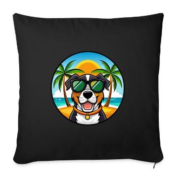 Grand Bouvier Suisse Race Cartoon Beach - Housse de coussin décorative 45 x 45 cm - noir - Devant